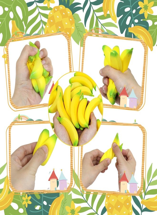 Lohoee 20 Pcs Banana Stress Toys Stretchy Banana Fidget Toys Bulk Mini PU Squeeze Toys for Kids Adults Stress Relief Party Favors Bag Fillers or Xmas Gift - Image 3